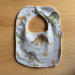 Light Blue Dinosaurs Dinner Bib
