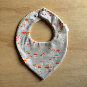 Mushrooms Orange Dribble Bib