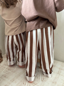 Brown Stripe Wide Pants