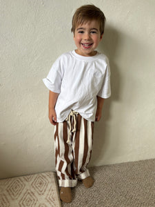 Brown Stripe Wide Pants