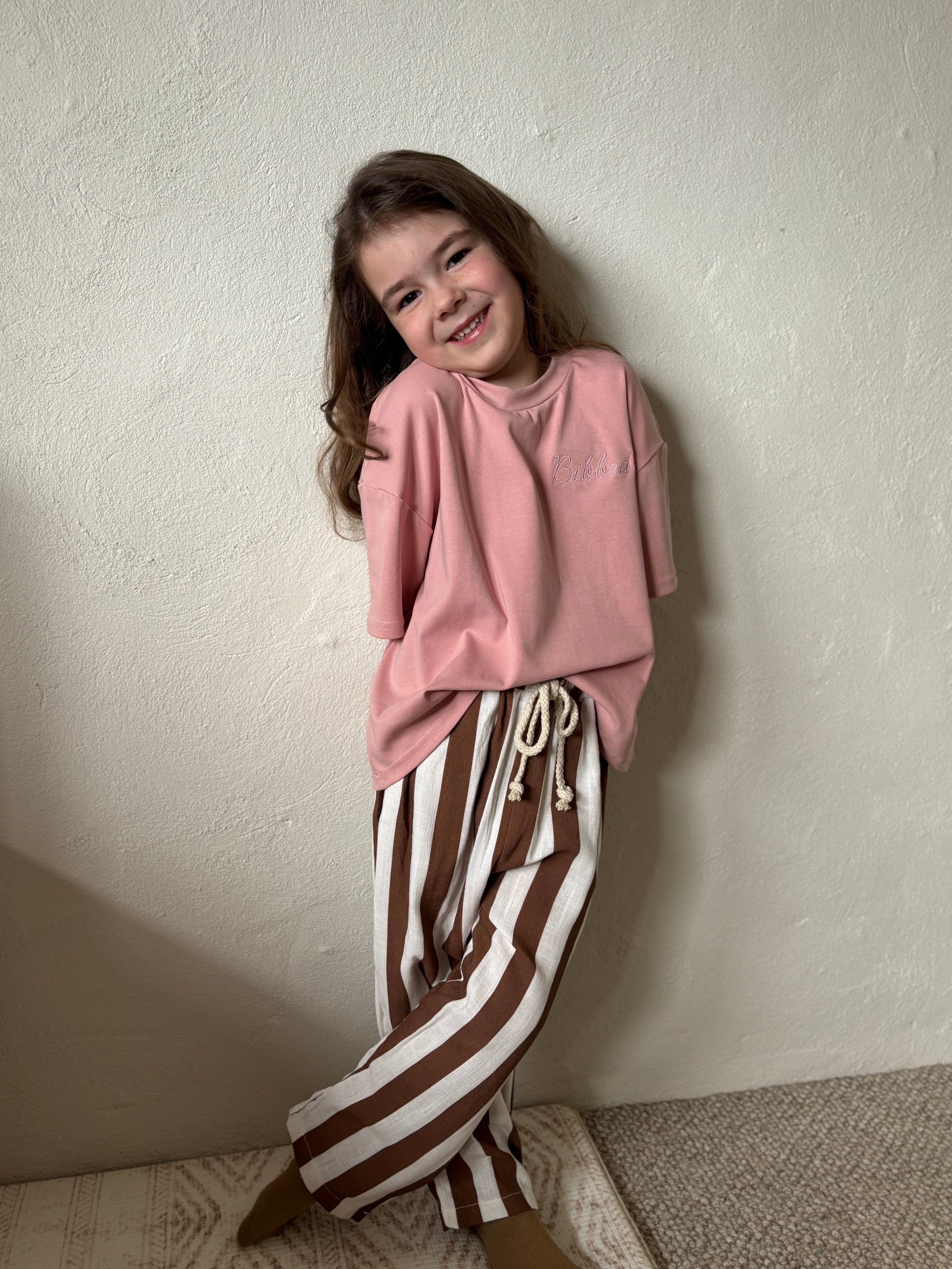 Brown Stripe Wide Pants