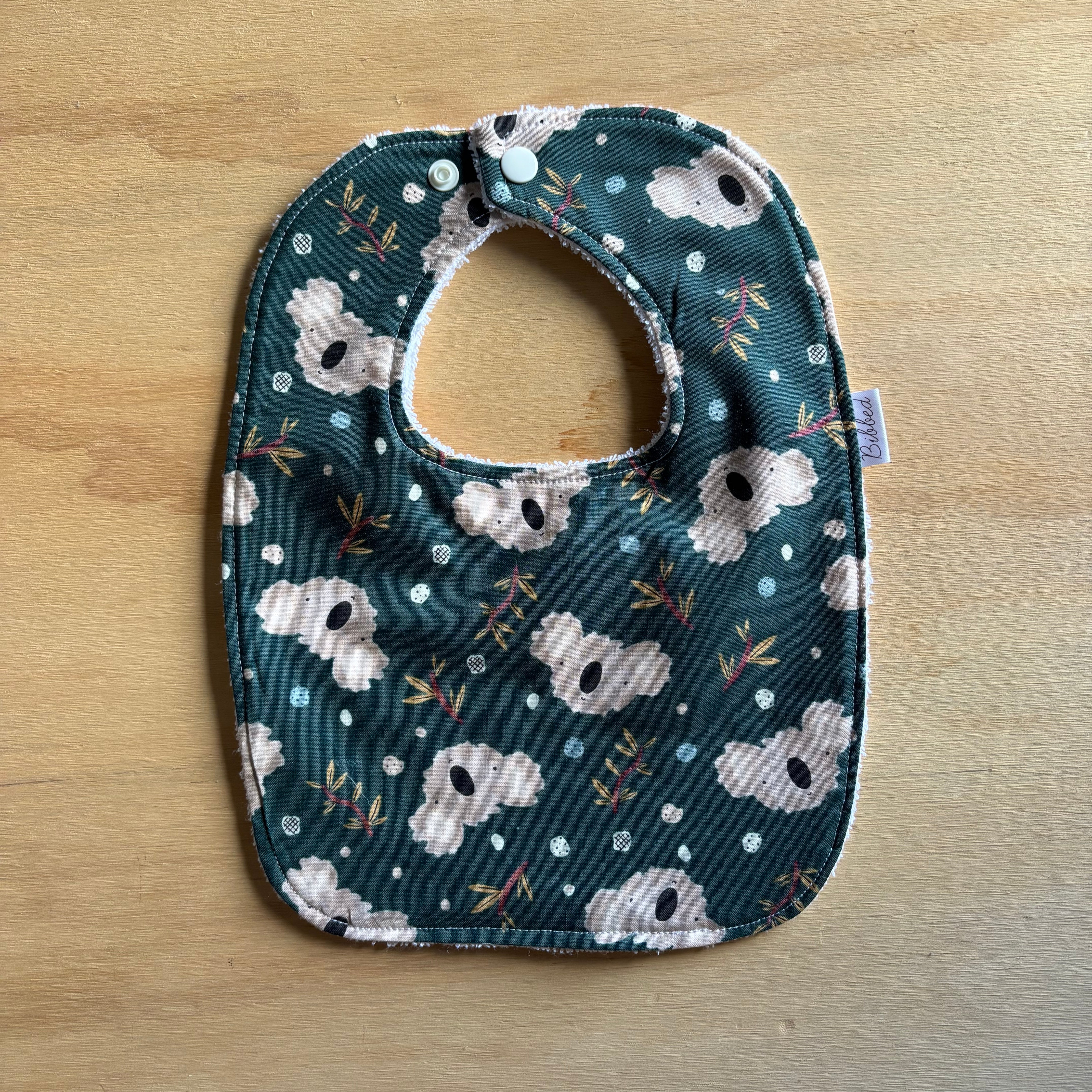 Koalas Teal Dinner Bib