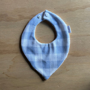 Gingham Blue Dribble Bib