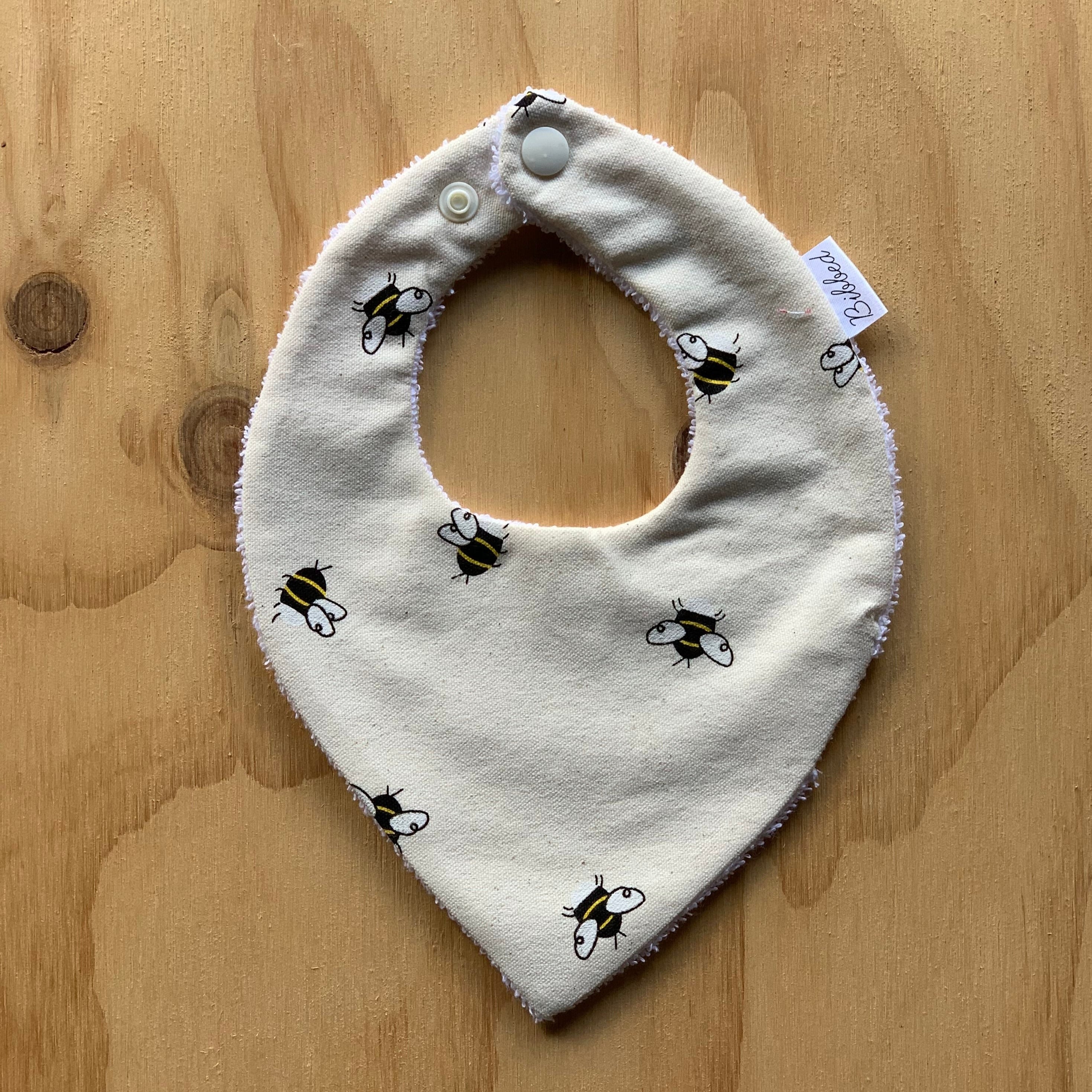 Cream Bees Dribble Bib