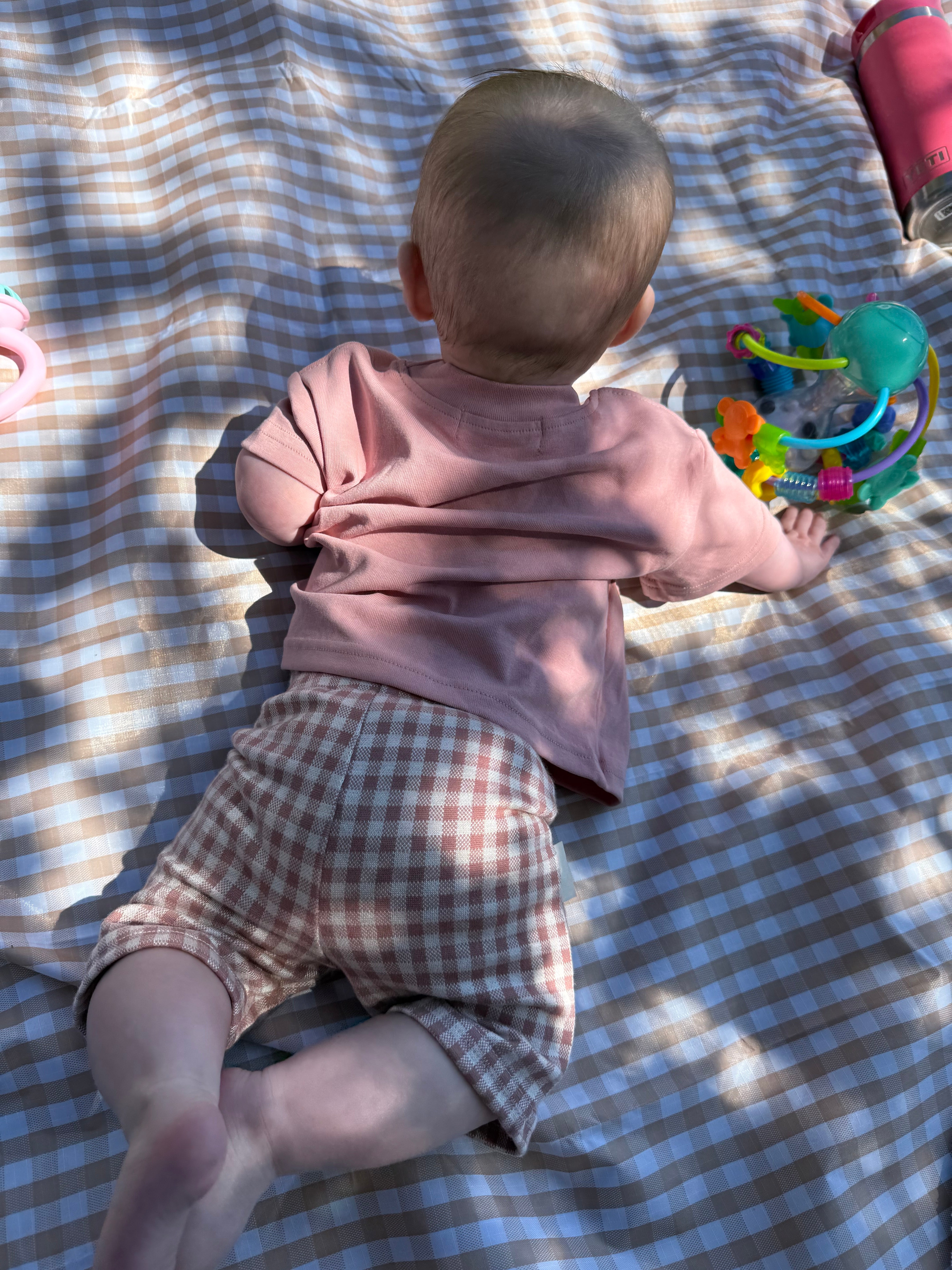 Gingham Pink Bike Shorts