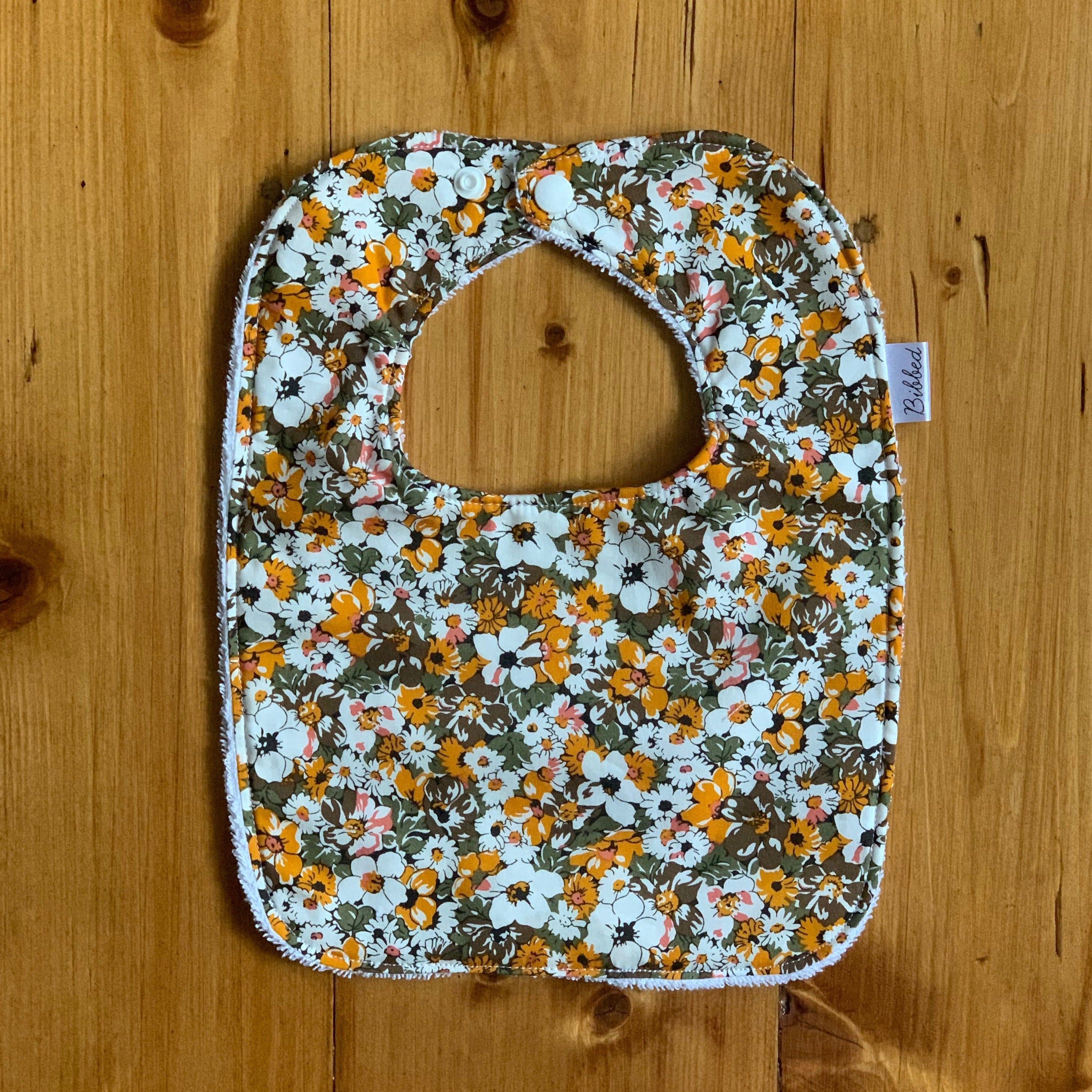 Multicoloured Brown Floral Dinner Bib