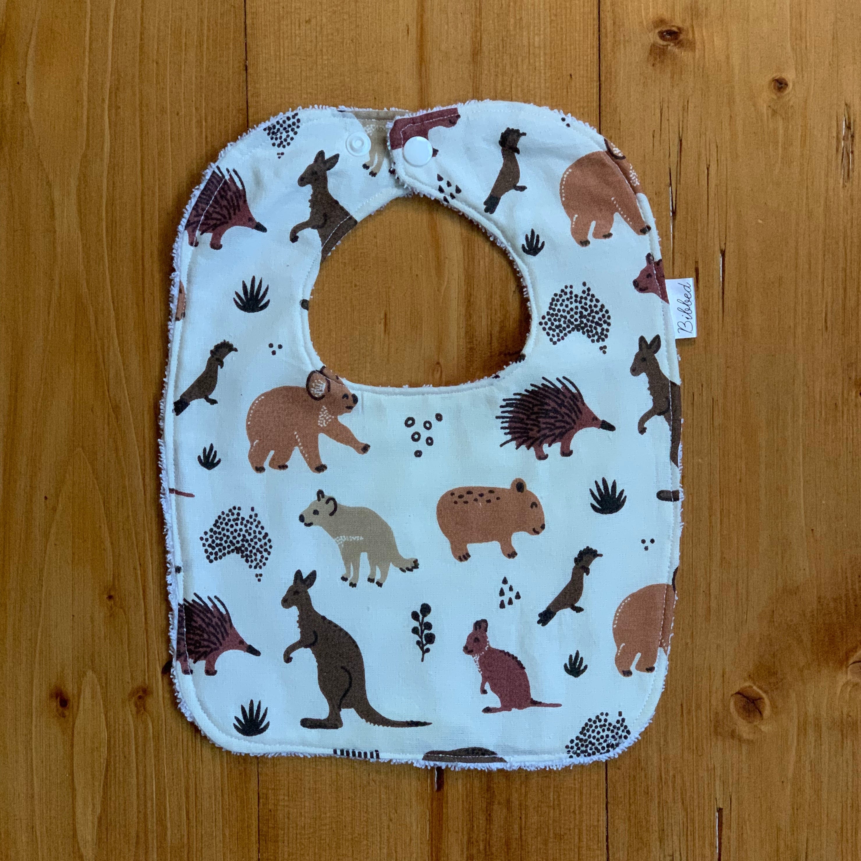 Australian Animals Cream Dinner Bib