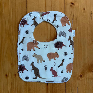 Australian Animals Cream Dinner Bib