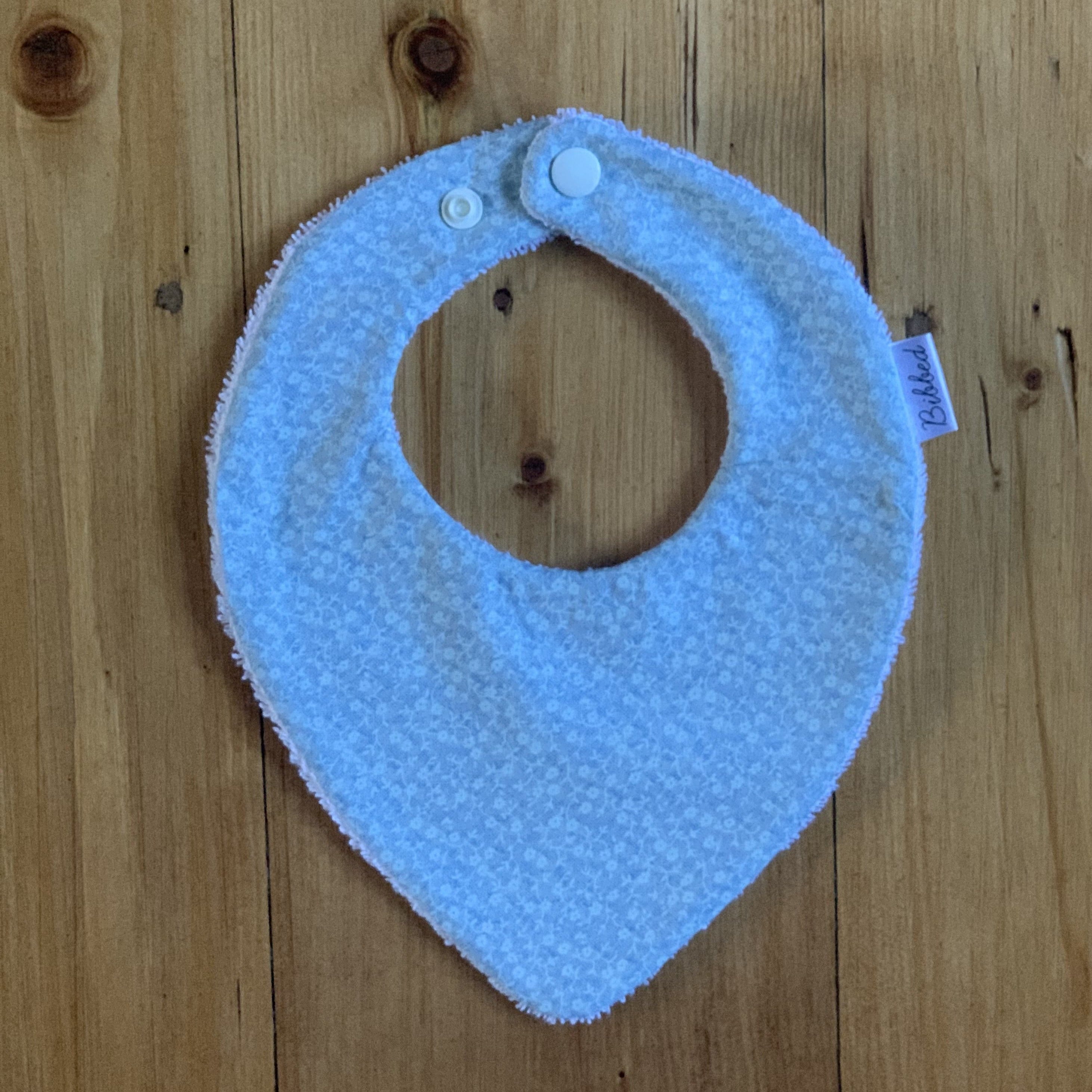 Sky Blue Floral Dribble Bib