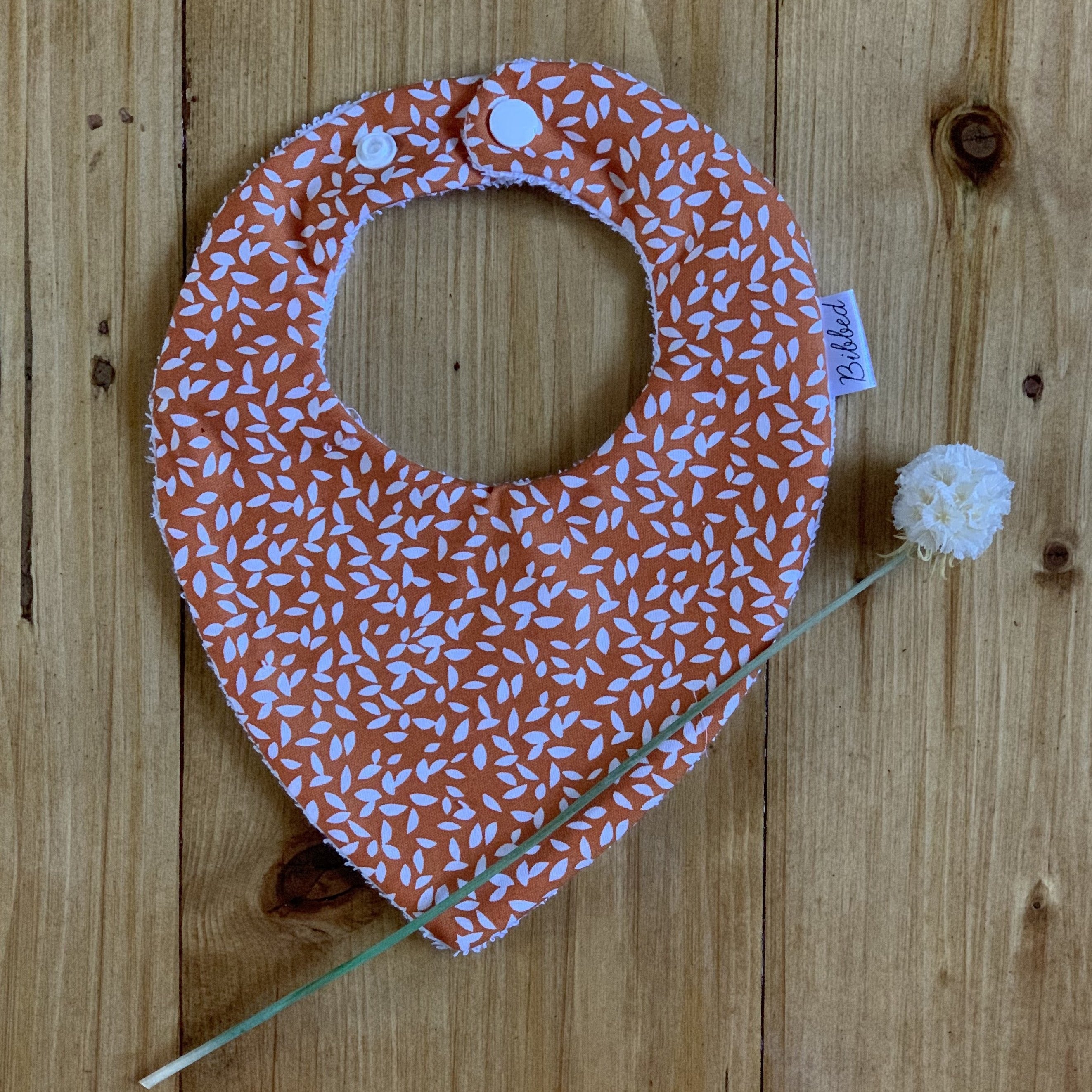 Burnt Orange Leaves Dribble Bib